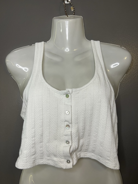 Free People Tops - Intimately Free People Tank Top Womens Medium White Scoop Neck Button Cropped